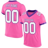 Maglia da calcio autentica rosa personalizzata in maglia bianca e viola
