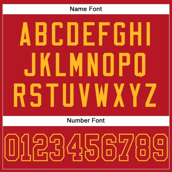 Maglia da football autentica personalizzata in rete rossa rosso-oro Maglia da football autentica personalizzata in rete rossa rosso-oro
