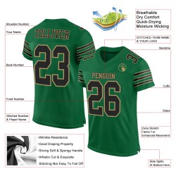 Maglia da football Kelly Gold autentica verde personalizzata, nera e antica
