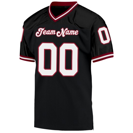 Maglia da football nera e bianca Cardinal, autentica e personalizzata, stile retrò Maglia da football nera e bianca Cardinal, autentica e personalizzata, stile retrò