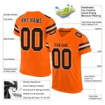 Maglia da calcio arancione personalizzata, maglia autentica marrone-bianca Maglia da calcio arancione personalizzata, maglia autentica marrone-bianca