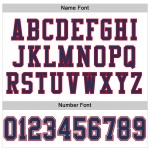 Maglia da football bianca personalizzata, autentica, da uomo, in maglia blu navy e rossa Maglia da football bianca personalizzata, autentica, da uomo, in maglia blu navy e rossa