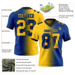 Maglia da calcio autentica Royal Fashion, sfumata giallo-nera, personalizzata in mesh Maglia da calcio autentica Royal Fashion, sfumata giallo-nera, personalizzata in mesh
