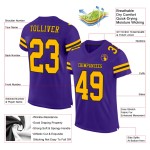 Maglia da calcio autentica personalizzata viola oro-nero Maglia da calcio autentica personalizzata viola oro-nero