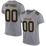 Maglia da football personalizzata in maglia dorata autentica nera e grigia antica Maglia da football personalizzata in maglia dorata autentica nera e grigia antica