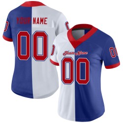 Maglia da football personalizzata Split Mesh Royal Fashion, rossa e bianca