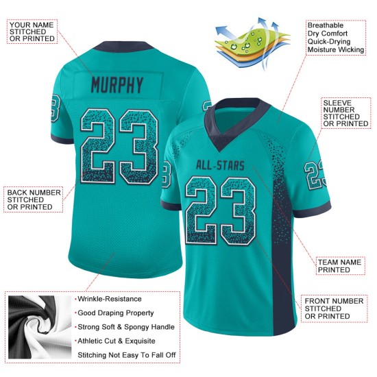 Maglia da football Drift personalizzata blu navy-bianca Maglia da football Drift personalizzata blu navy-bianca