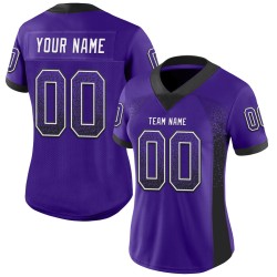 Maglia da calcio personalizzata in maglia nera e bianca Drift Purple