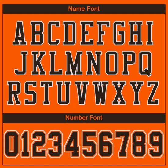 Maglia da calcio arancione personalizzata, maglia autentica marrone-bianca Maglia da calcio arancione personalizzata, maglia autentica marrone-bianca