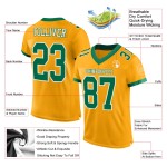 Maglia da football personalizzata Mesh Kelly autentica verde-bianca oro Maglia da football personalizzata Mesh Kelly autentica verde-bianca oro