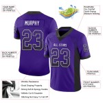 Maglia da calcio personalizzata in maglia nera e bianca Drift Purple Maglia da calcio personalizzata in maglia nera e bianca Drift Purple