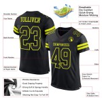 Maglia da football personalizzata autentica in rete nera neon gialla Maglia da football personalizzata autentica in rete nera neon gialla