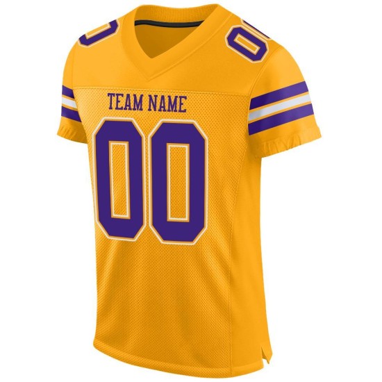 Maglia da calcio autentica viola-bianca personalizzata in maglia dorata Maglia da calcio autentica viola-bianca personalizzata in maglia dorata