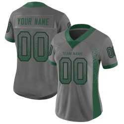 Maglia da football personalizzata Drift in maglia grigia moda verde-nera Gotham