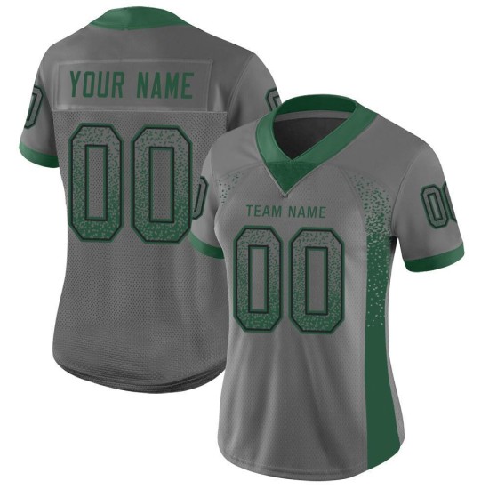 Maglia da football personalizzata Drift in maglia grigia moda verde-nera Gotham Maglia da football personalizzata Drift in maglia grigia moda verde-nera Gotham
