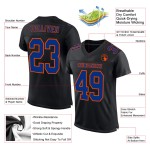 Maglia da calcio autentica Royal-Orange personalizzata nera Maglia da calcio autentica Royal-Orange personalizzata nera