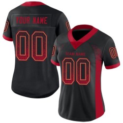 Maglia da football Drift personalizzata in maglia nera, rossa e oro antico