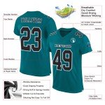 Maglia da football autentica personalizzata nera e bianca, in maglia verde acqua Maglia da football autentica personalizzata nera e bianca, in maglia verde acqua