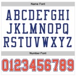 Maglia da football americana autentica arancione-blu personalizzata, stile retrò, bianca Maglia da football americana autentica arancione-blu personalizzata, stile retrò, bianca