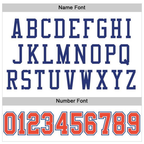 Maglia da football americana autentica arancione-blu personalizzata, stile retrò, bianca Maglia da football americana autentica arancione-blu personalizzata, stile retrò, bianca