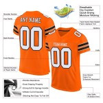 Maglia da calcio a rete autentica arancione bianca e marrone personalizzata Maglia da calcio a rete autentica arancione bianca e marrone personalizzata
