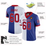 Maglia da football personalizzata Split Mesh Royal Fashion, rossa e bianca Maglia da football personalizzata Split Mesh Royal Fashion, rossa e bianca