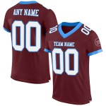 Maglia da calcio bordeaux personalizzata autentica, bianca e blu polvere Maglia da calcio bordeaux personalizzata autentica, bianca e blu polvere