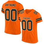 Maglia da football personalizzata in maglia nera-arancione antico-oro autentica Maglia da football personalizzata in maglia nera-arancione antico-oro autentica