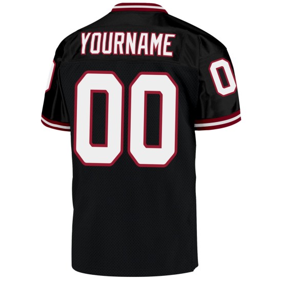 Maglia da football nera e bianca Cardinal, autentica e personalizzata, stile retrò Maglia da football nera e bianca Cardinal, autentica e personalizzata, stile retrò