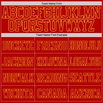 Maglia da football autentica personalizzata in rete rossa rosso-oro Maglia da football autentica personalizzata in rete rossa rosso-oro