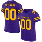 Maglia da calcio autentica personalizzata viola oro-nero Maglia da calcio autentica personalizzata viola oro-nero