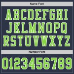 Maglia da football blu navy, personalizzata, verde-bianca, autentica Maglia da football blu navy, personalizzata, verde-bianca, autentica
