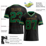 Maglia da football Kelly autentica in maglia dorata, verde-nero antico, personalizzata Maglia da football Kelly autentica in maglia dorata, verde-nero antico, personalizzata