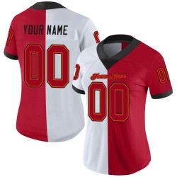 Maglia da football personalizzata in maglia rossa e bianca divisa