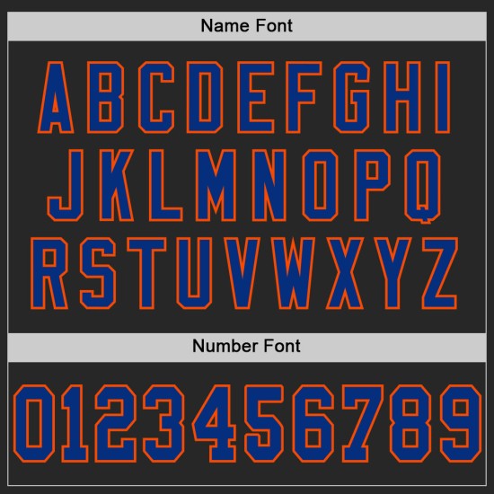 Maglia da calcio autentica Royal-Orange personalizzata nera Maglia da calcio autentica Royal-Orange personalizzata nera