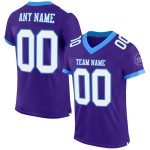 Maglia da calcio autentica viola a rete bianca e blu polvere personalizzata Maglia da calcio autentica viola a rete bianca e blu polvere personalizzata