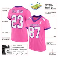 Maglia da calcio autentica rosa personalizzata in maglia bianca e viola