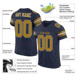 Maglia da calcio autentica in rete personalizzata blu navy oro-bianco antica Maglia da calcio autentica in rete personalizzata blu navy oro-bianco antica