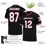 Maglia da football nera e bianca Cardinal, autentica e personalizzata, stile retrò Maglia da football nera e bianca Cardinal, autentica e personalizzata, stile retrò