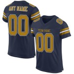 Maglia da calcio autentica in rete personalizzata blu navy oro-bianco antica Maglia da calcio autentica in rete personalizzata blu navy oro-bianco antica