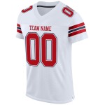 Maglia da calcio bianca a rete personalizzata autentica rosso-blu Maglia da calcio bianca a rete personalizzata autentica rosso-blu