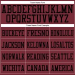 Maglia da football personalizzata bordeaux-nera autentica in rete bordeaux