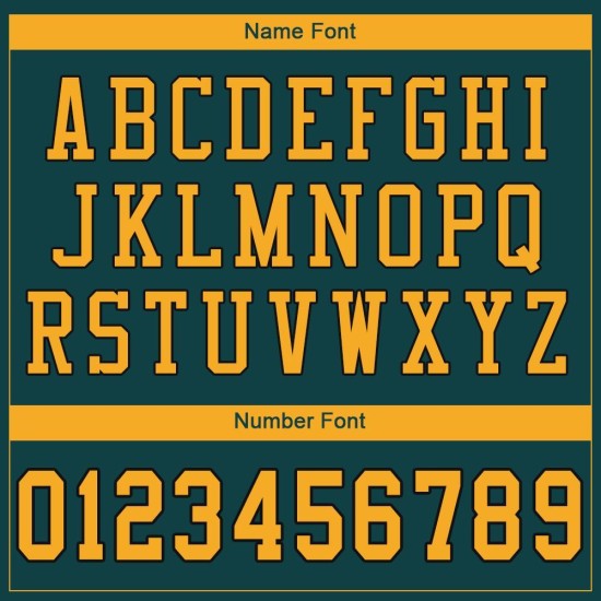 Maglia da football personalizzata in maglia nera e oro, verde, autentica