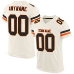 Maglia da calcio personalizzata autentica color crema, nera e arancione Maglia da calcio personalizzata autentica color crema, nera e arancione