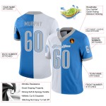 Maglia da calcio Split personalizzata, maglia in polvere grigio-bianca, blu moda Maglia da calcio Split personalizzata, maglia in polvere grigio-bianca, blu moda