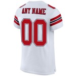 Maglia da calcio bianca a rete personalizzata autentica rosso-blu Maglia da calcio bianca a rete personalizzata autentica rosso-blu