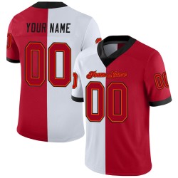 Maglia da football personalizzata in maglia rossa e bianca divisa