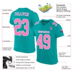 Maglia da calcio a rete Aqua personalizzata autentica rosa-bianca Maglia da calcio a rete Aqua personalizzata autentica rosa-bianca