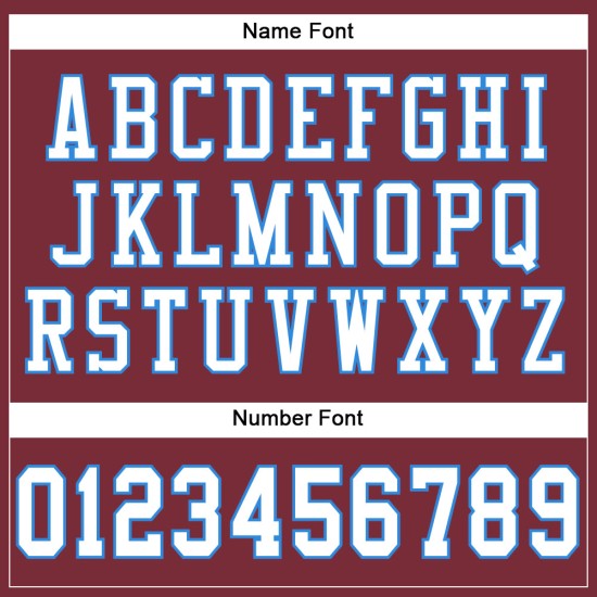 Maglia da calcio bordeaux personalizzata autentica, bianca e blu polvere Maglia da calcio bordeaux personalizzata autentica, bianca e blu polvere