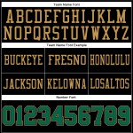 Maglia da football Kelly autentica in maglia dorata, verde-nero antico, personalizzata Maglia da football Kelly autentica in maglia dorata, verde-nero antico, personalizzata
